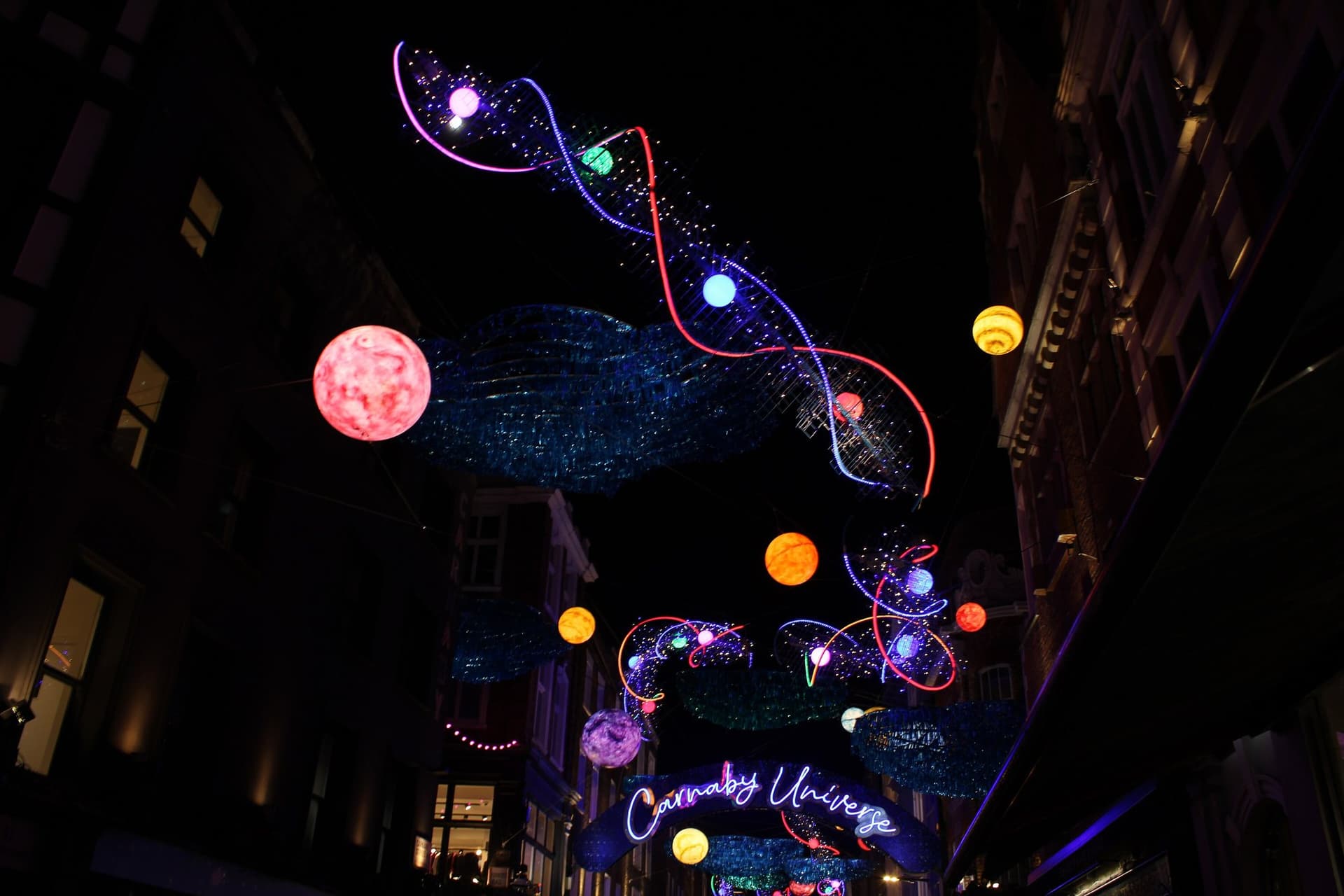 View of the Christmas lights on Carnaby Street - geograph.org.uk - 7679635