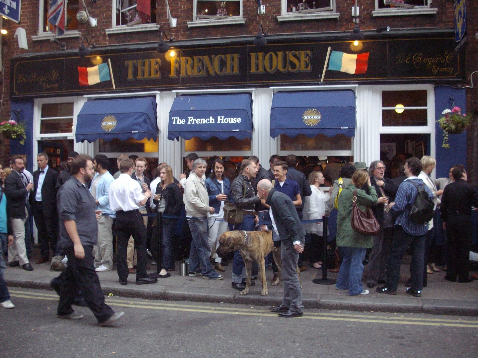 'The French House', a historic pub in Soho.